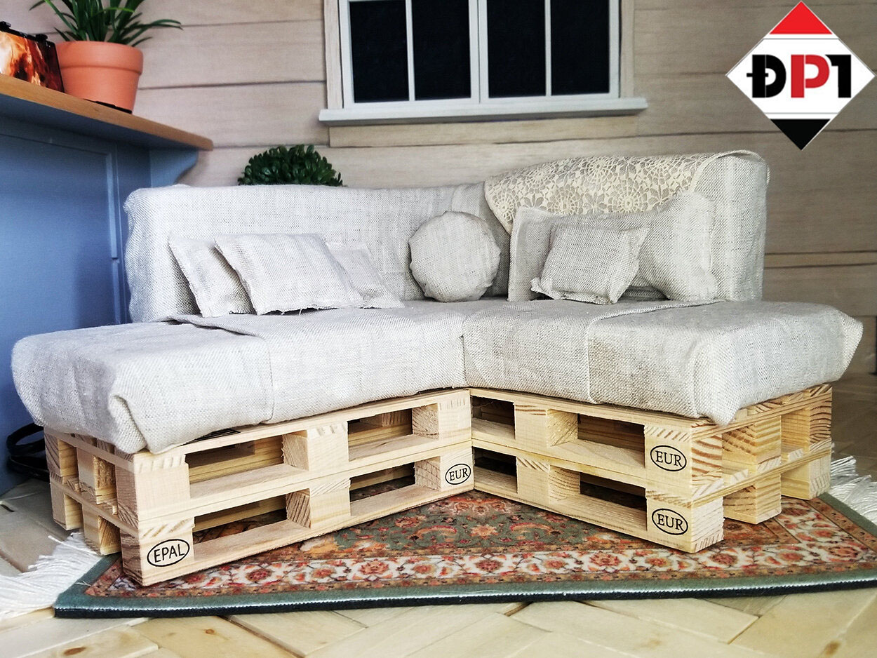 Mẫu bàn ghế sofa gỗ pallet đơn giản nhỏ, xinh phù hợp với các nơi như cafe, vui chơi, giải trí